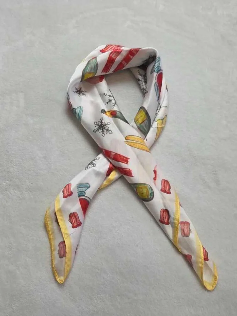 New Anthropologie Apres Ski skiing Nikki Ackerman 27x27 scarf 2